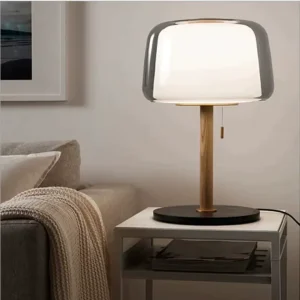 Nordic Luxury Glass Table Lamp Modern LED Warm White Bedroom Bedside Desk Light for Indoor Living Room Home Decor