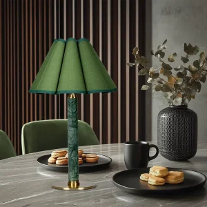 Nordic Marble Table Lamp Luxury Hotel Wedding LED Rechargeable Flexible Touch Control Linen Shade 2700K