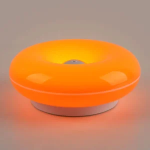 Nordic Minimalist Donut LED Table Lamp Dimmable Touch Switch Wall Sconce Creative Orange Ambient Light for Bedroom Home Decor