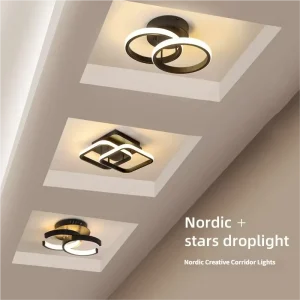 Nordic Minimalist LED Ceiling Mounted Lamp Creative Design for Walkway Hallway Entrance Balcony Closet Household Indoor Lighting