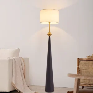 Nordic Minimalist LED Fabric Lampshade Floor Lamp with Adjustable Height High CRI 90 for Living Room