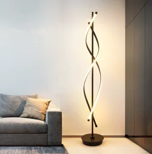 Nordic Minimalist LED Vertical Ambient Light Iron Body Floor Lamp for Living Room Bedroom