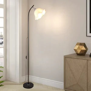Nordic Minimalist Modern LED Floor Lamp with E27 Base Dimmable Metal Design