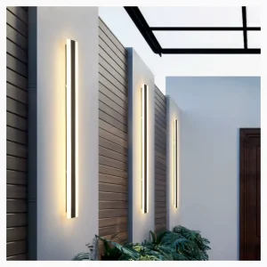 Nordic Modern IP65 Waterproof LED Linear Wall Lamp Stainless Steel Acrylic Decorative Strip Polycarbonate for Garden Use