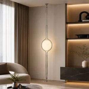 Nordic Modern LED Floor Lamp Stainless Steel Acrylic Adjustable Height Warm White Light