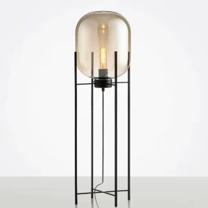 Nordic Modern LED Glass Floor Lamp for Living Room Bedroom Study Customized for Hotels Iron Body