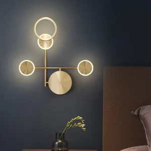 Nordic Modern Simple Aisle Light Luxury Bedroom Bedside Wall Lamp with E26 Base for Living Room Creative Aesthetic
