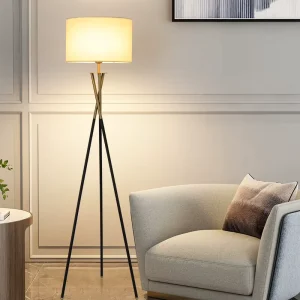 Nordic Modern Simple LED Floor Lamp with Foot Hand Button Control RGB Warm White Light