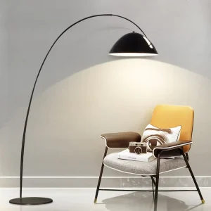 Nordic Modern Standing Iron E27 LED Floor Lamp with Dimmable Warm White Light for Office Use