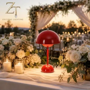 Nordic Multi color Metal D18*H31cm Night Table Lamp for Wedding Anniversary Celebration Bedroom Decoration