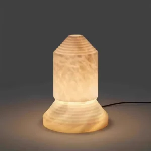 Nordic Natural Alabaster Table Lamp Minimalist Designer Light for Hotel Front Desk Bedroom Study Desk