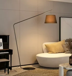 Nordic Post Modern Minimalist Designer Floor Lamp with Iron Frame and LED Light Source Voice Control and Dimmable for Living Room