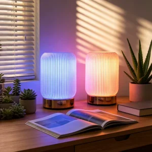 Nordic Rechargeable Touch Table Lamp Gold Eye Care Ambient Night Light 3D Creative Decor Ornament for Bedroom Bedside