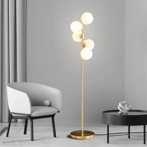 Nordic Simple Creative Personality LED Floor Lamp Indoor Round Ball Shape for Bedroom and Living Room for Sofa Beside