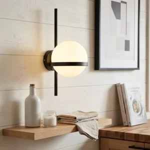 Nordic Simple Modern Golden Black LED Aluminum Glass Cool White E27 Dimmable Wall Lamp Indoor for Living Room Bedroom
