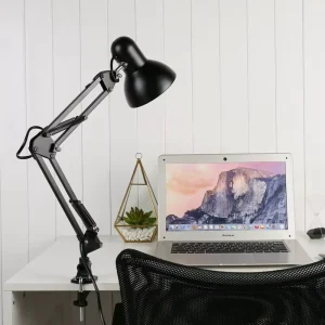 Nordic Style Adjustable Swing Arm Work Lamp for Reading Study Nail Clamp Table Lamp Not Include Bulb