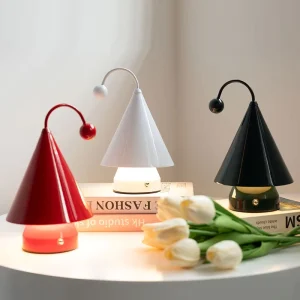Nordic Style Little Red Riding Hood Table Lamp LED Ambient Light Touch Control Battery Included Decorative Bedside Night Light
