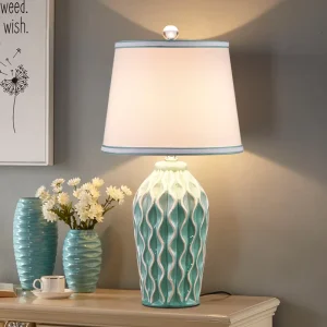 Nordic Style Warm Ceramic Table Lamp American Minimalist Home Bedroom Bedside Lamp Living Room Study Desk Lamp