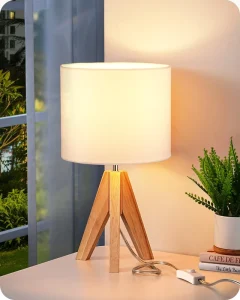 Nordic Table Lamp Modern with Wood Base for Living Room Bedroom Bedside Decorative Minimalist Desk Lamp