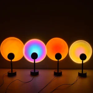 Nordic USB Sun Sunset Rainbow Projector Lamp for Bedroom Bar Coffee Store Wall