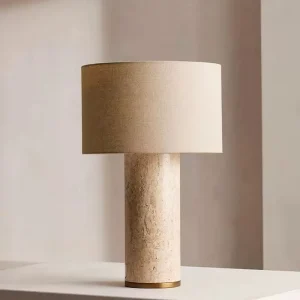 Nordic Vintage Natural Travertine Wabi-sabi Style Table Lamp Designer Creative Hotel B&B Medieval American Decorative Table Lamp