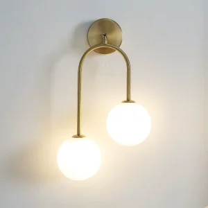 Nordic Wall Lamps Double Glass Ball Interior Wall Light for Modern Bedroom Living Dining Aisle Corridor Stair Decor Lighting