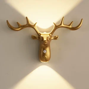 Nordic Wireless Magnetic Motion Sensor Reindeer Wall Light USB Rechargeable ELK Night Light Stair Bedroom Bedside LED Wall Lamps