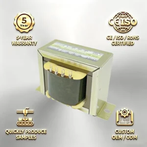 OEM 220V 5V 24V 120V Ei57*30 2kva Single Phase Heavy Duty Pure Copper Winding 50 60Hz Low Frequency Audio Output Transformer