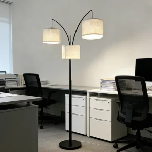 OEM 3 Head Modern Warehouse Decorative Lantern Aluminum Led Floor Lamp Remote Control Dimmable High Brightness Easy Installation