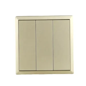 OEM Durable PC Material Gold Wall Socket 3 Gang 1 Way Electric Wall Switch Custom British Standard 250V 10A IP20
