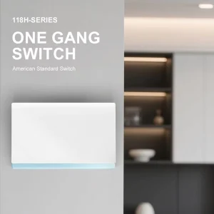 OEM Frameless One Gang Light Switch with Interchangeable Glass or Acrylic Margin AC 115 250 V White Rocker Wall Switch