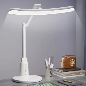OEM ODM Custom Logo Arc-shaped LED Nightlight Plug-in Touch Panel Folding Rotating Desk Reading Lamp