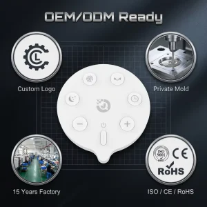OEM ODM Round Remote Control with Custom Logo & Buttons Rolling Code 20m IR RF433 Long Distance Control for Cooling Fan Remotes