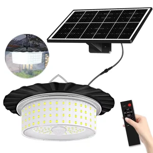 OEM Outdoor Waterproof Solar Pendant Light Garage Courtyard Solar Ambient Lighting LED Solar Hanging Light with Remote Control