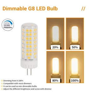 OLGELUX AC120V G8 7W 800lm Dimmable Flicker free LED Corn Bulb Lamp ETL FCC Certifications High Quality with Ceramics+pc Holder