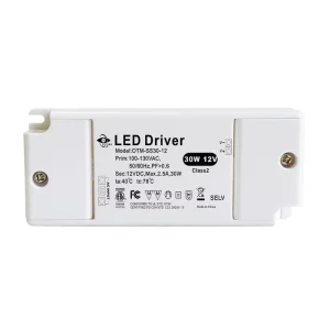OTM-SS30-12 ETL Approved DC12V 2.5A 30W Constant Voltage Non-Dimmable Ultra Thin LED Driver