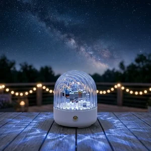 Ocean Wave Water Ripple RGB LED Projector Night Light, USB Rechargeable Table Lamp