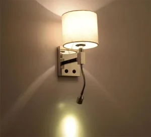 Odsen Energy Saving Lighting Creative Decoration Fabric Shade Modern Multifunction LED Reading Wall Light