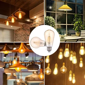 Old Fashion E27 220V 8W ST58 Model LED Light Bulbs with Led Chip Glass Body 6500K 4100K AC Power for Residential Home Use