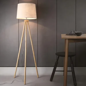 Original Wood Color Bedroom Bedside Floor Lamp Tripod Living Room Sofa Floor Light
