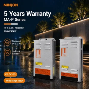 Outdoor 250W IP45 Rainproof 12V LED Power Supply Semi-Glue Transformer for Street Lights and Outdoor Advertising CE EMC