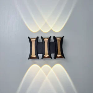 Outdoor 6W LED Wall Sconce Black and Golden Lamp Body Elegant Unique Design Home Ambiance Decorative Lamps Moroccan Wall Sconces