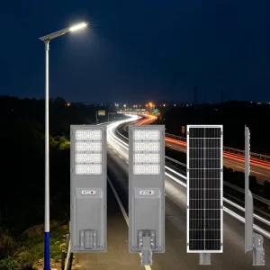 Outdoor All in One Solar Street Lights Compatible with Motion Sensors and Remote Controls for Urban Street Lighting