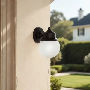 Outdoor Aluminum Wall Sconce with Clear Seeded Glass Shade 3000K LED 6W Wall Lamps for Farmhouse Front Door or Garden Lighting