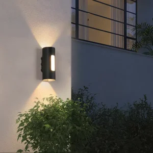 Outdoor Aluminum Waterproof LED Wall Lamp with Up and Down Lighting Minimalist European Style for Bedrooms Gardens & Villas