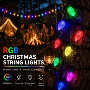 Outdoor C9 Smart String Lights with Patio and Color-Changing Lights for Yard Decor