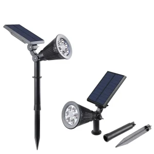 Outdoor Christmas Decoration Solar Powered LED IP65 Garden Projector Laser Spot Light Headlight High Low Light Dimmable