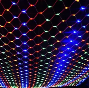 Outdoor Christmas Window Curtain Party Decorative Waterfall Net Mesh Fairy String Light LED Waterproof Warm White