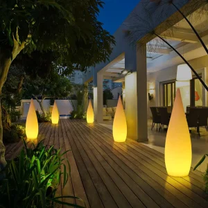 Outdoor Drop Shape Waterproof RGB Garden Floor Light RGB LED Floor Lamp for Hotel