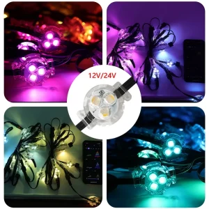 Outdoor Eaves Christmas Lighting DC12V 24V IP 68 RGBW Permanent Track Light Decorative Led Gemstone Point Lights